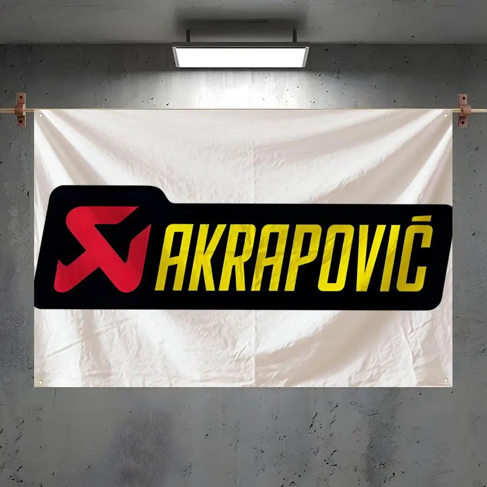 Akrapovic Art Banner Flag – Indoor & Outdoor Wall Decor Decorative Wall Flag Axl White3 100x150cm
