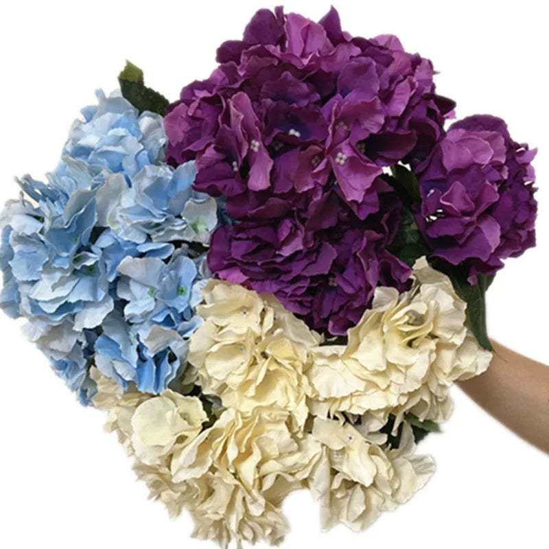 Silk Hydrangea Bouquet – 5-Head Artificial Flower Stem 45cm Artificial Flower Stem Axl