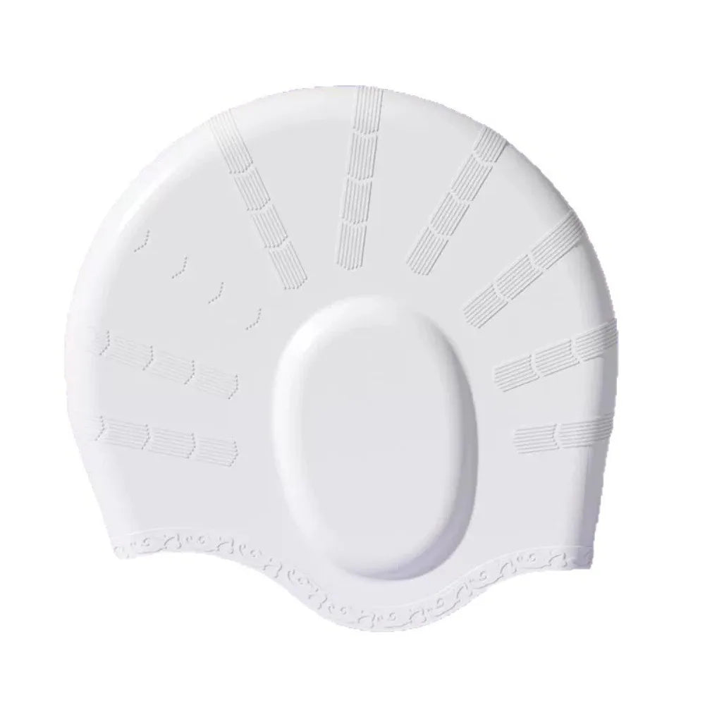 Silicone Swim Cap with Ear Pockets – Large Size, High Elasticity Silicone Swim Cap Axl White