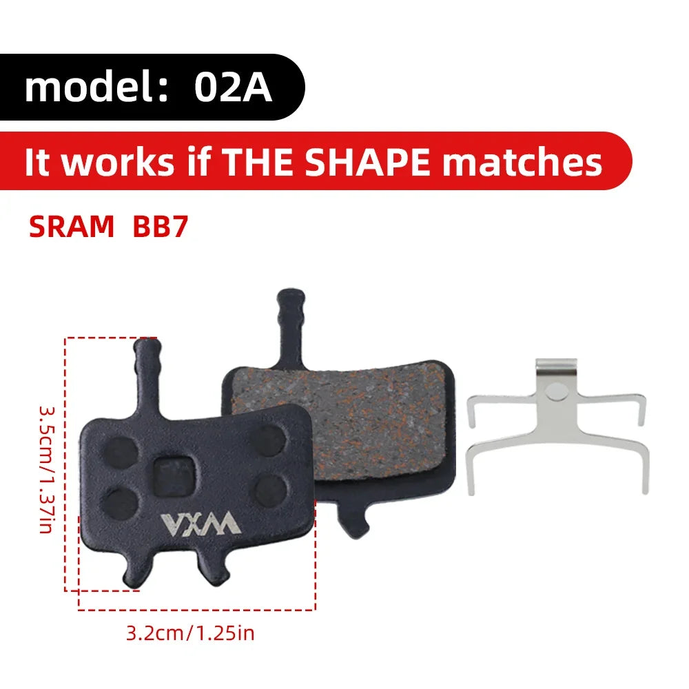 VXM MTB Hydraulic Disc Brake Pads – Semi-Metal, Quiet & Durable Disc Brake Pads Axl 02A