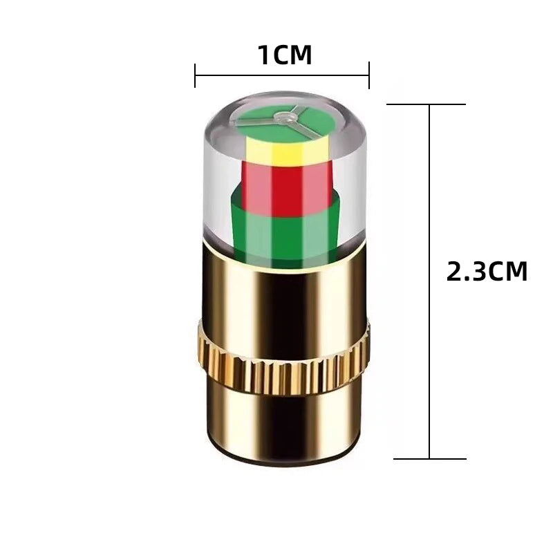 Tire Pressure Indicator Valve Caps 4-Pack | Visual Alert Tire Pressure Caps Axl