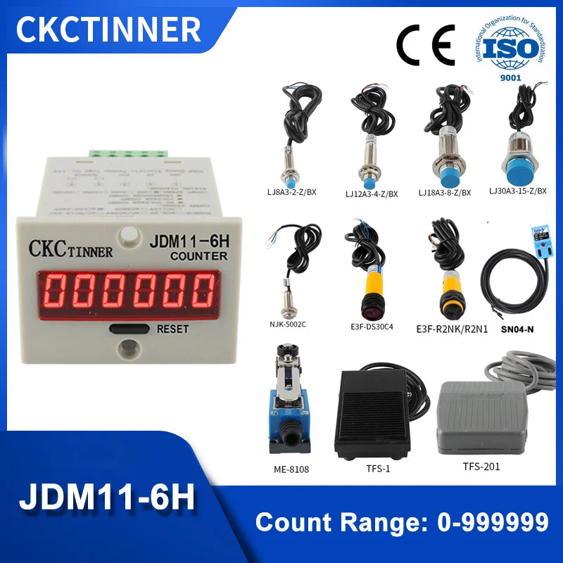 JDM11-6H 6-Digit Digital Industrial Counter + Proximity Switch Industrial Digital Counter Axl