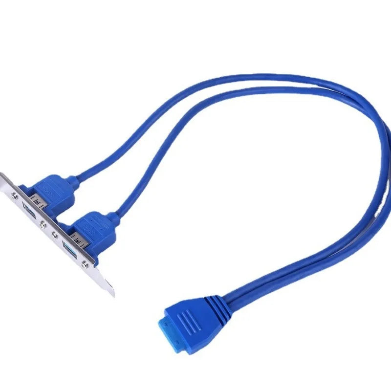 20-Pin to Dual USB 3.0 Rear Panel Bracket Adapter Cable 50cm USB Adapter Cable Axl
