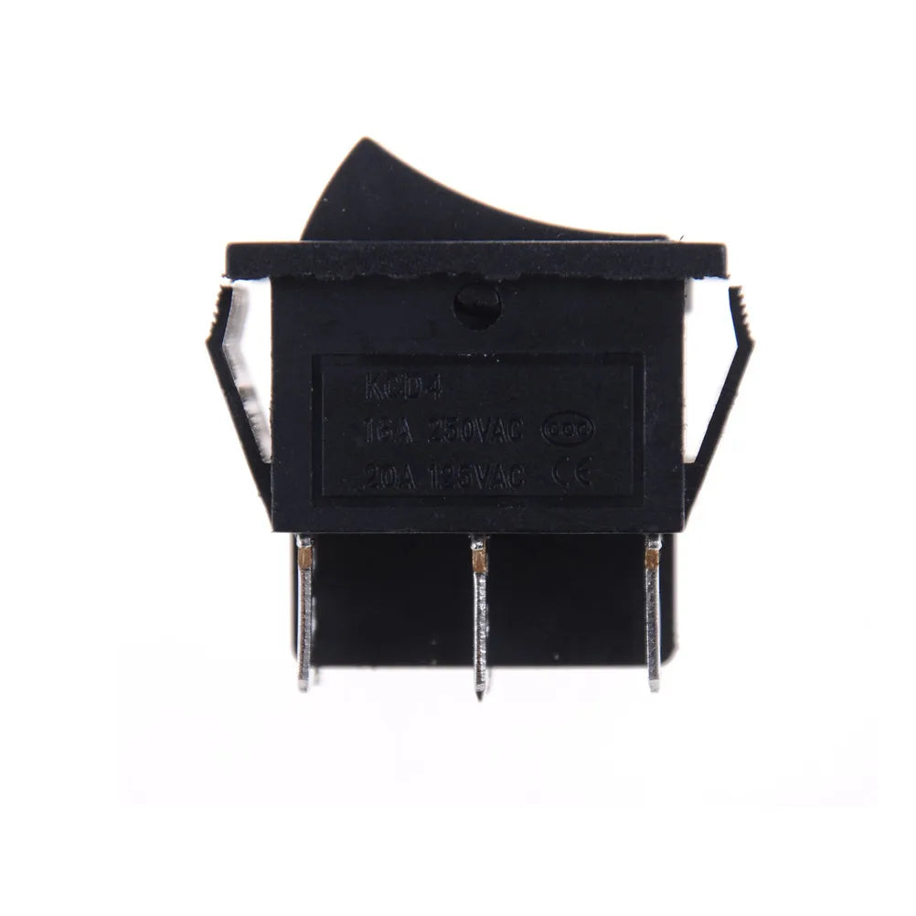 KCD4 Rocker Switch Black DPDT ON/OFF/ON 6 Pin 16A 250VAC Rocker Switch Axl
