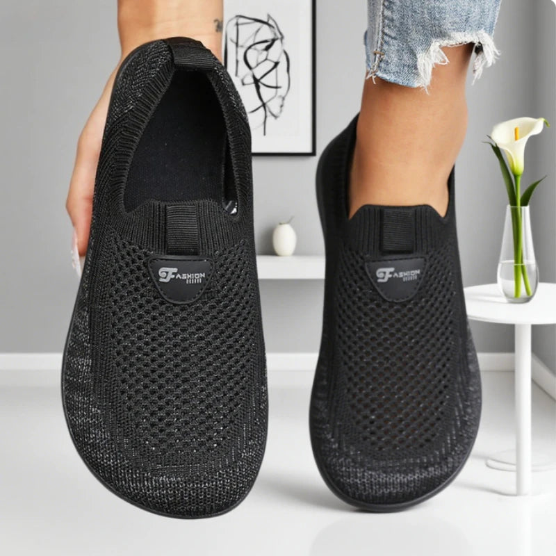 Women's Breathable Mesh Flat Sneaker Loafers | Soft Walking Shoes Women's Flat Sneakers Axl