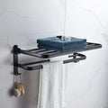 Matte Black Foldable Aluminum Towel Rack – 50cm Wall Mount Wall Towel Rack Axl black 50cm 51x34x4.5cm