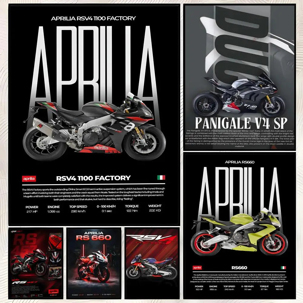 Aprilia Self-Stick HD PVC Wall Art Poster – Waterproof Decor Wall Art Poster Axl