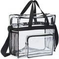 Large Clear PVC Tote Bag – Stadium Approved Multi-Pocket Handbag Clear PVC Tote Bag Axl Black