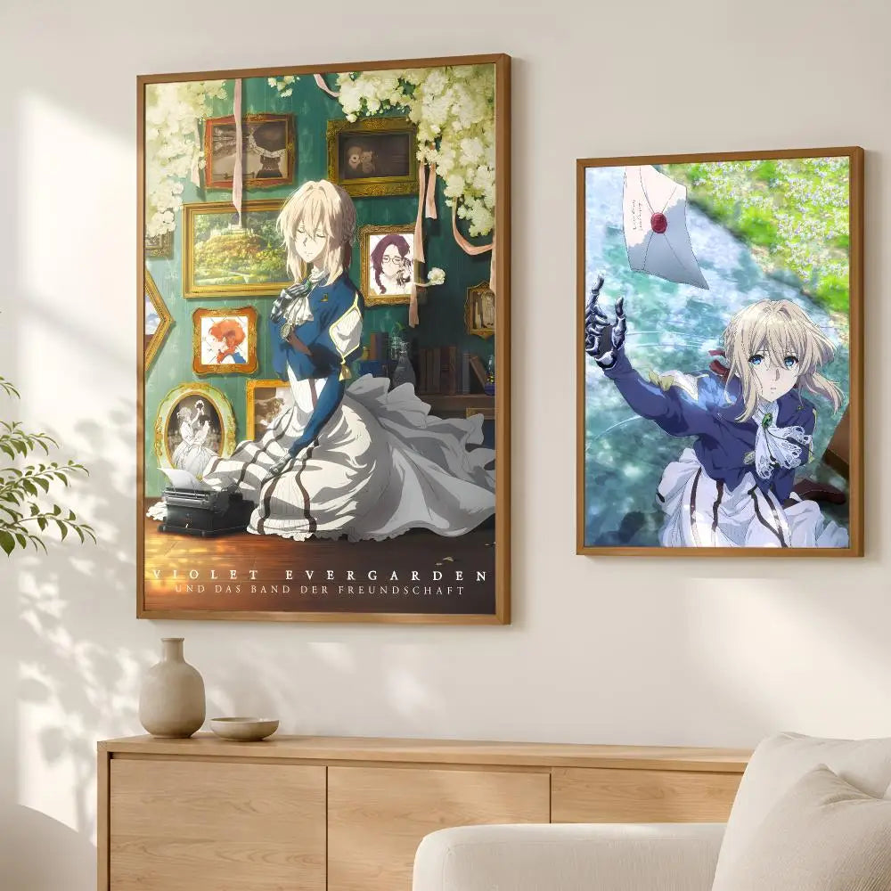 Violet Evergarden Anime Poster – Self-Stick HD Waterproof Wall Art Anime Wall Poster Axl