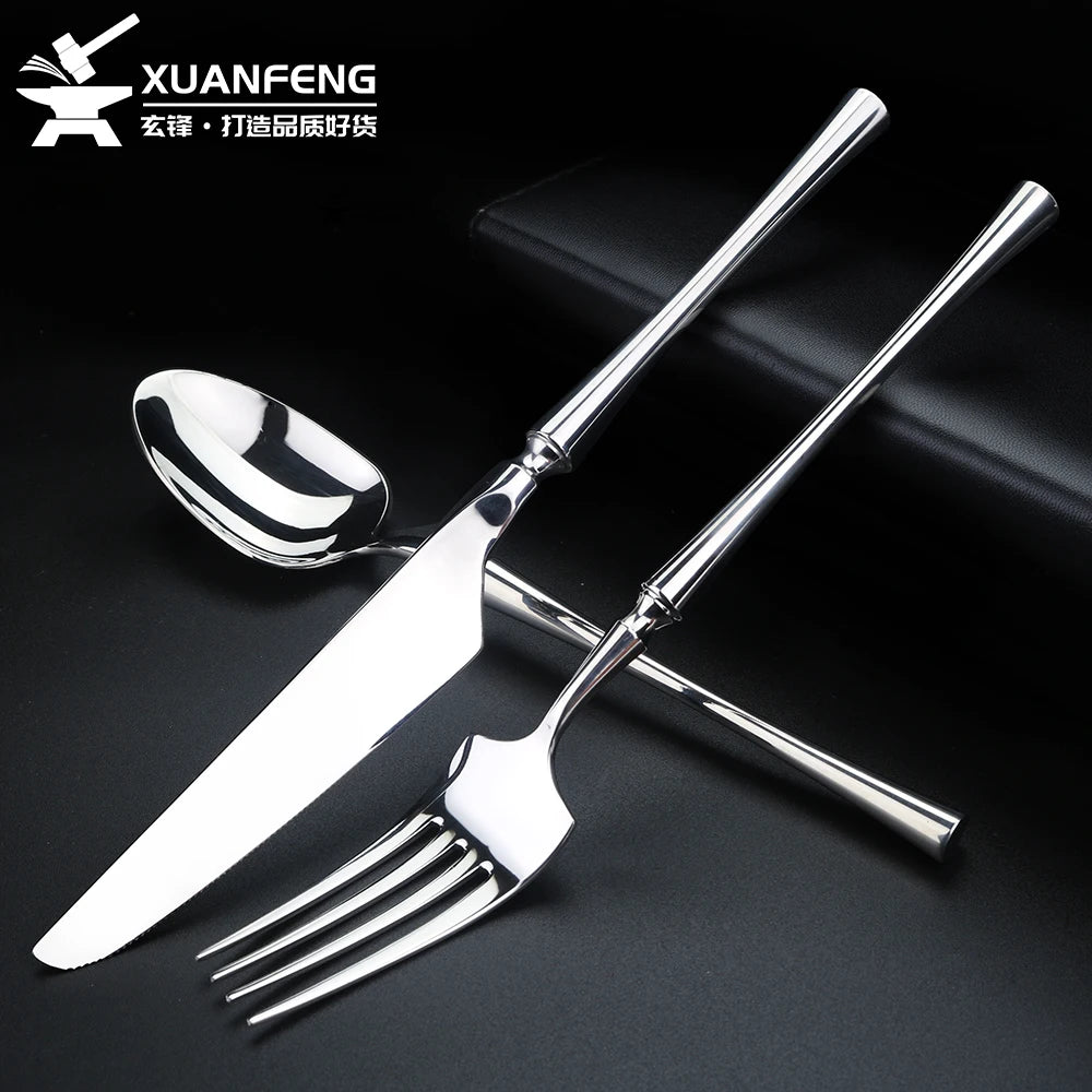 304 Stainless Steel Flatware Set – Steak Knife, Fork & Spoon Flatware Set Axl