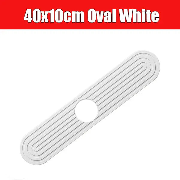 Diatomite Sink Mat – Fast-Drying Faucet Splash Guard Tray Sink Faucet Mat Axl 40x10cm Oval White