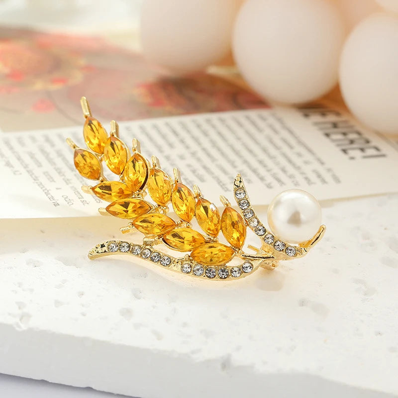 Wheat Ear Corsage Brooch – Single Pin Lapel Badge Accessory Lapel Pin Brooch Axl A6