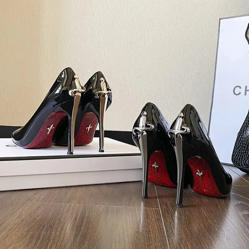 Women's Genuine Leather Stiletto Pumps | Pointed Toe High Heels Stiletto Pumps Axl