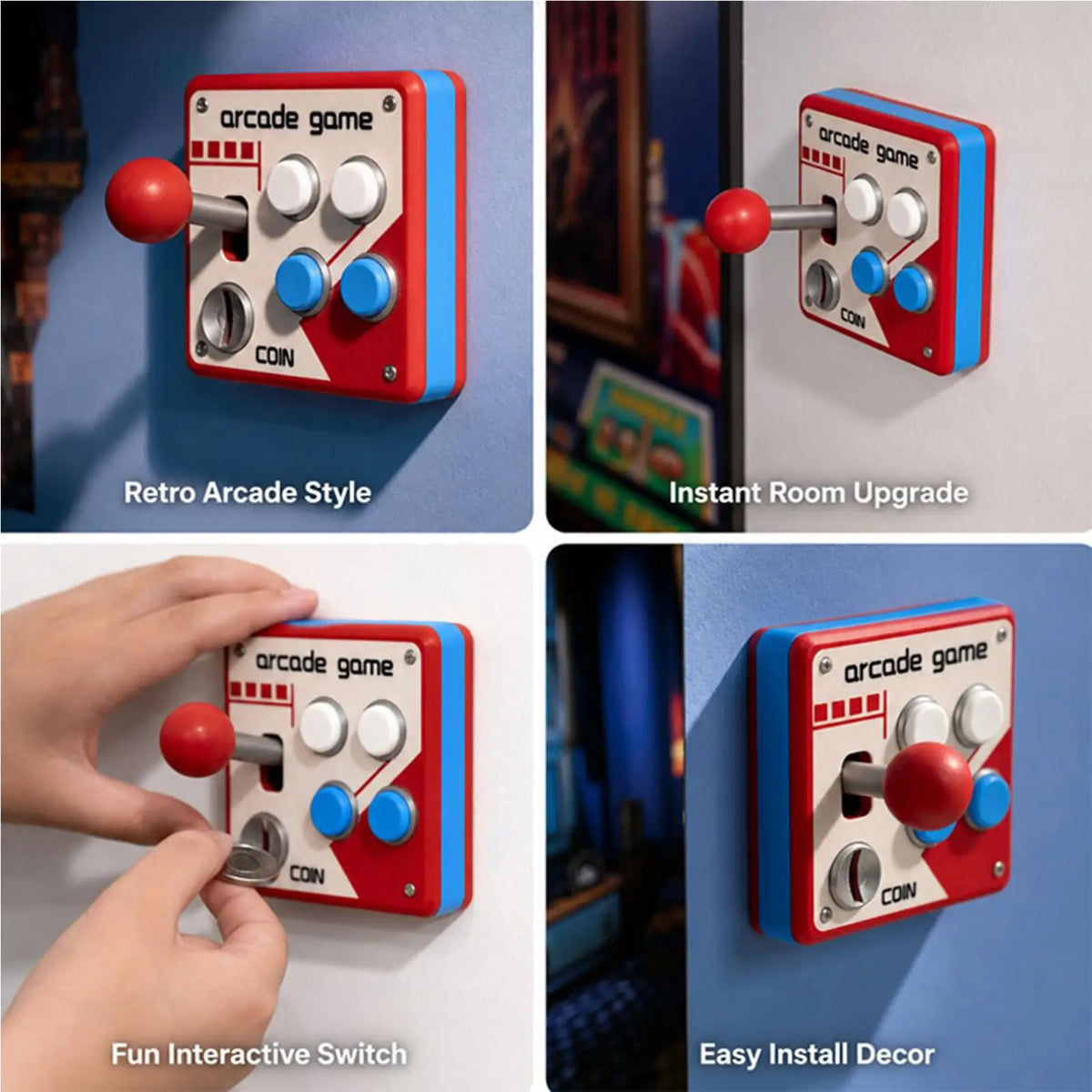 Retro Arcade Joystick 3D Printed Wall Plate Cover | Game Room Decor Wall Plate Cover Axl