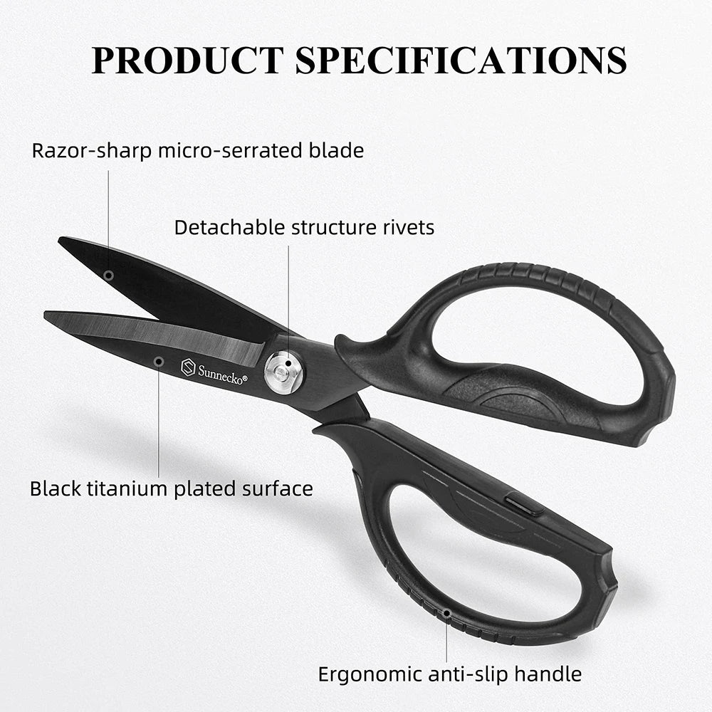 Sunnecko Kitchen Scissors – Titanium Heavy Duty Shears Detachable Kitchen Scissors Axl