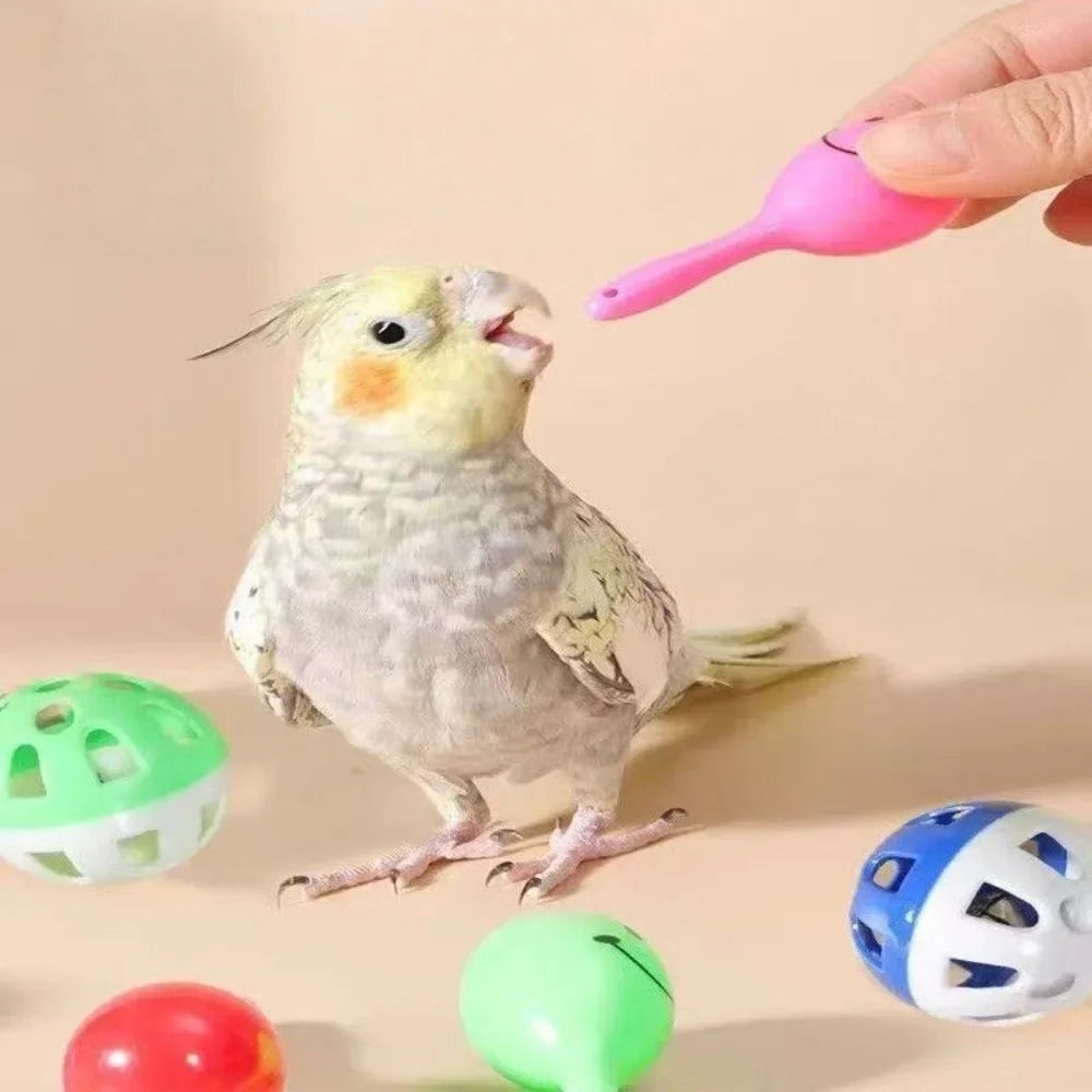 Mini Parrot Rattle Sand Hammer Toy – 5 Pack Bird Training Bird Rattle Toy Axl