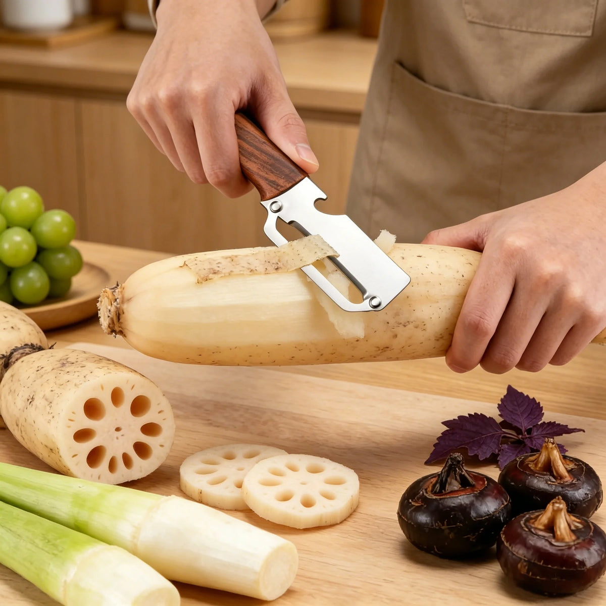 Sugarcane Peeling Knife – Stainless Steel Fruit & Veg Peeler Kitchen Peeling Knife Axl