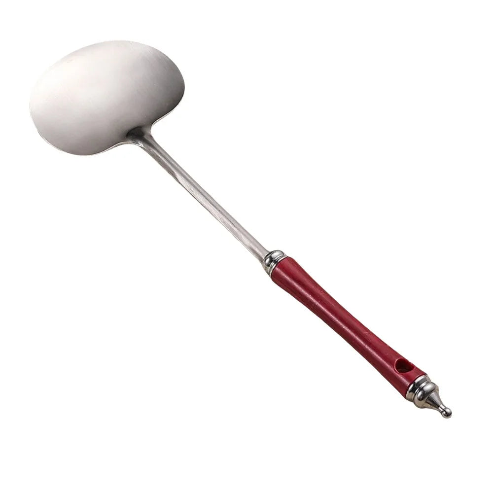 Stainless Steel Wok Spatula with Long Wooden Handle Wok Spatula Axl Red