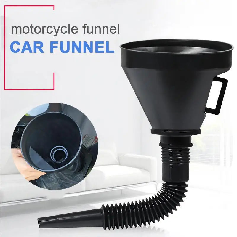 Wide Mouth Flexible Fuel Funnel with Strainer | Car, Truck & Bike Automotive Fuel Funnel Axl
