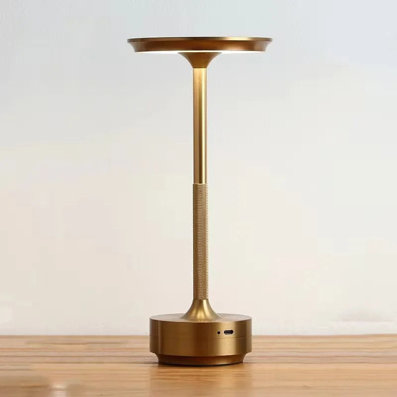 USB Rechargeable LED Desk Lamp | Touch Dimming 3 Color Modes LED Table Lamp Axl Gold USB Type-C