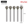 5-Pc Diamond Spherical Burr Set – 2.35mm Shank, 0.5–8mm Diamond Grinding Burr Axl 6.0mm