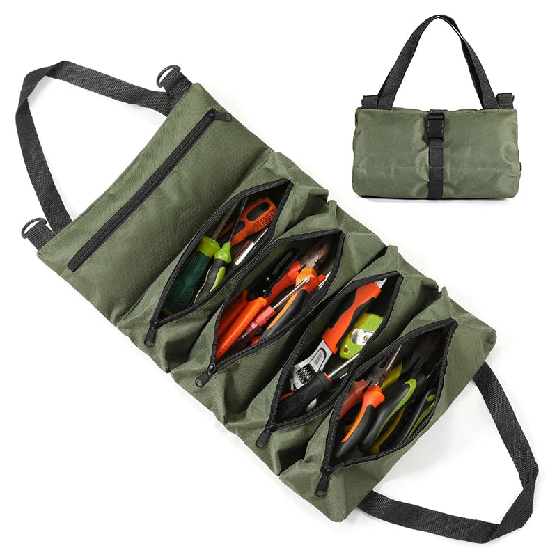 Roll-Up Tool Bag – Multi-Pocket Oxford Cloth Organizer Pouch Tool Organizer Bag Axl