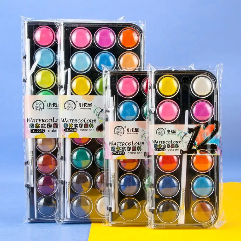 Solid Watercolor Paint Set 12/18/24/36 Colors – Metallic Glitter Watercolor Paint Set Axl