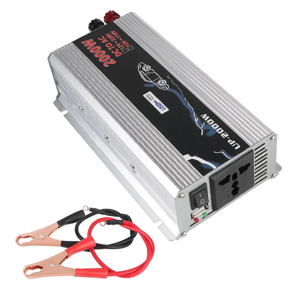 2000W Car Power Inverter 12V to 220V Pure Sine Wave + USB Car Power Inverter Axl 220V