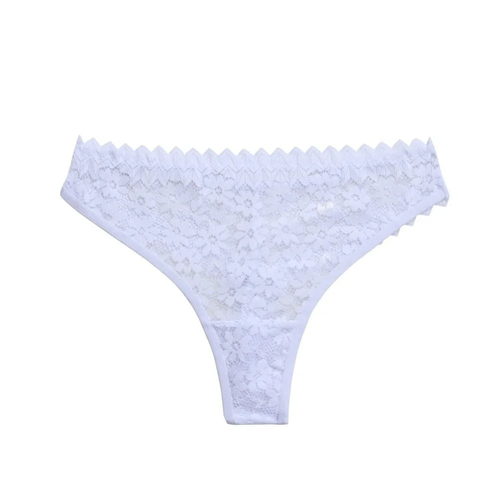 Women's Lace Floral Cotton Briefs – Seamless Low-Rise Panties Women's Briefs Axl White S 1pc-1pc-