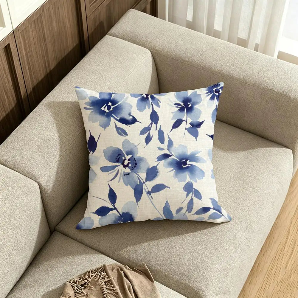 Floral Linen Cushion Cover Set – Sofa, Bed & Chair Decor Cushion Cover Set Axl