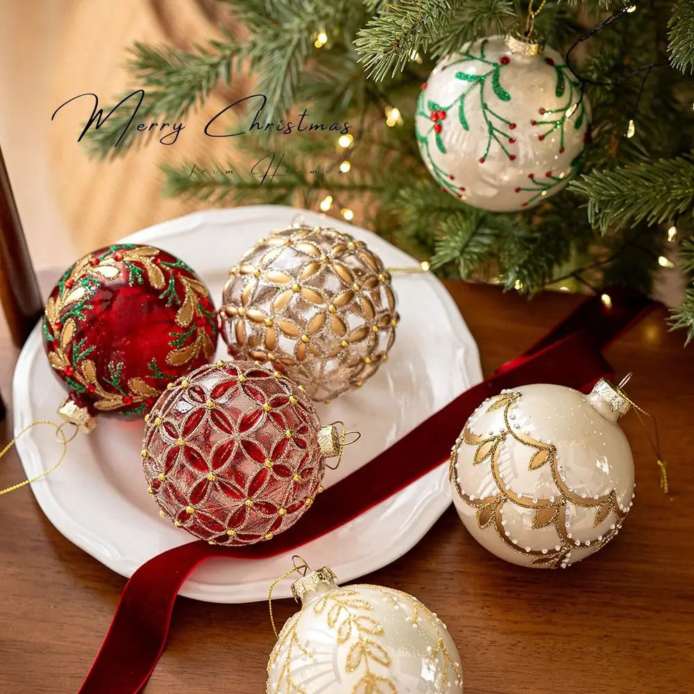 Glass Christmas Ball Ornament 8cm | 6 Colors Xmas Tree Decor Christmas Ornament Axl