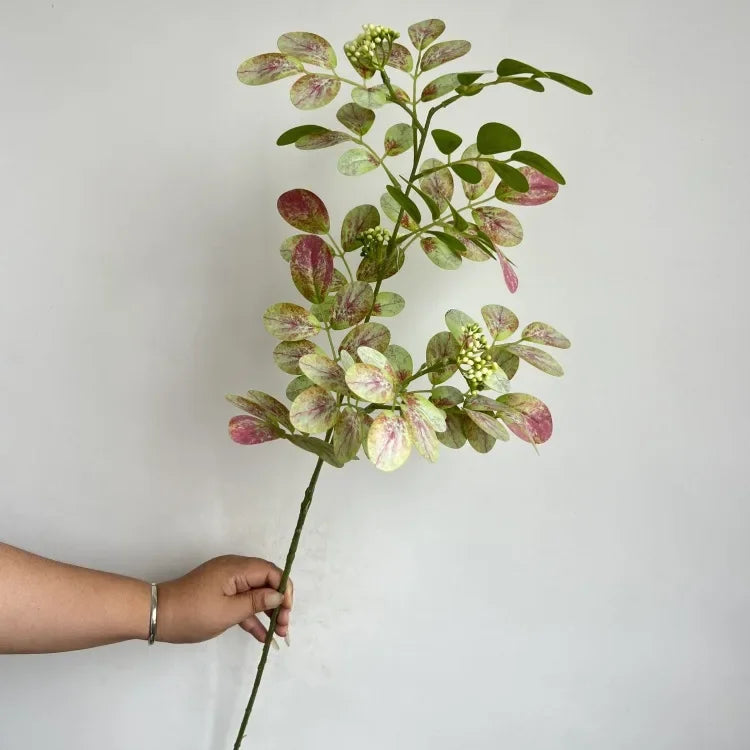 Artificial Locust Leaf Greenery Stems | Indoor & Outdoor Décor Artificial Foliage Stems Axl Pinkish green