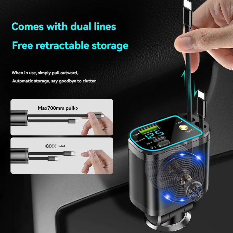 5-Port Car Charger – Super Fast Charging & Starry Light Multi-Port Car Charger Axl