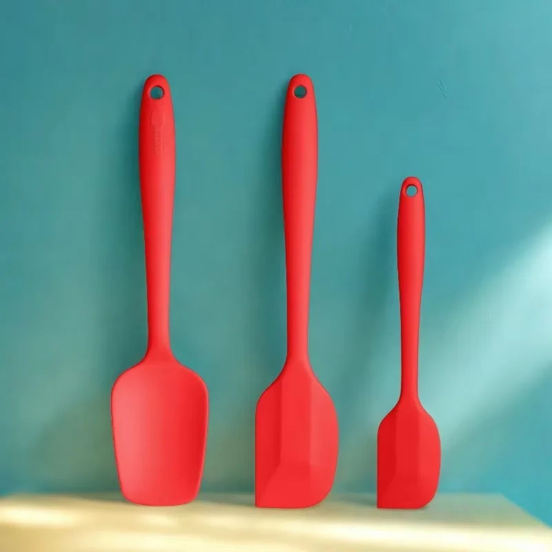 3-Piece Silicone Spatula Set – BPA-Free Non-Stick Baking Tools Silicone Spatula Set Axl Red