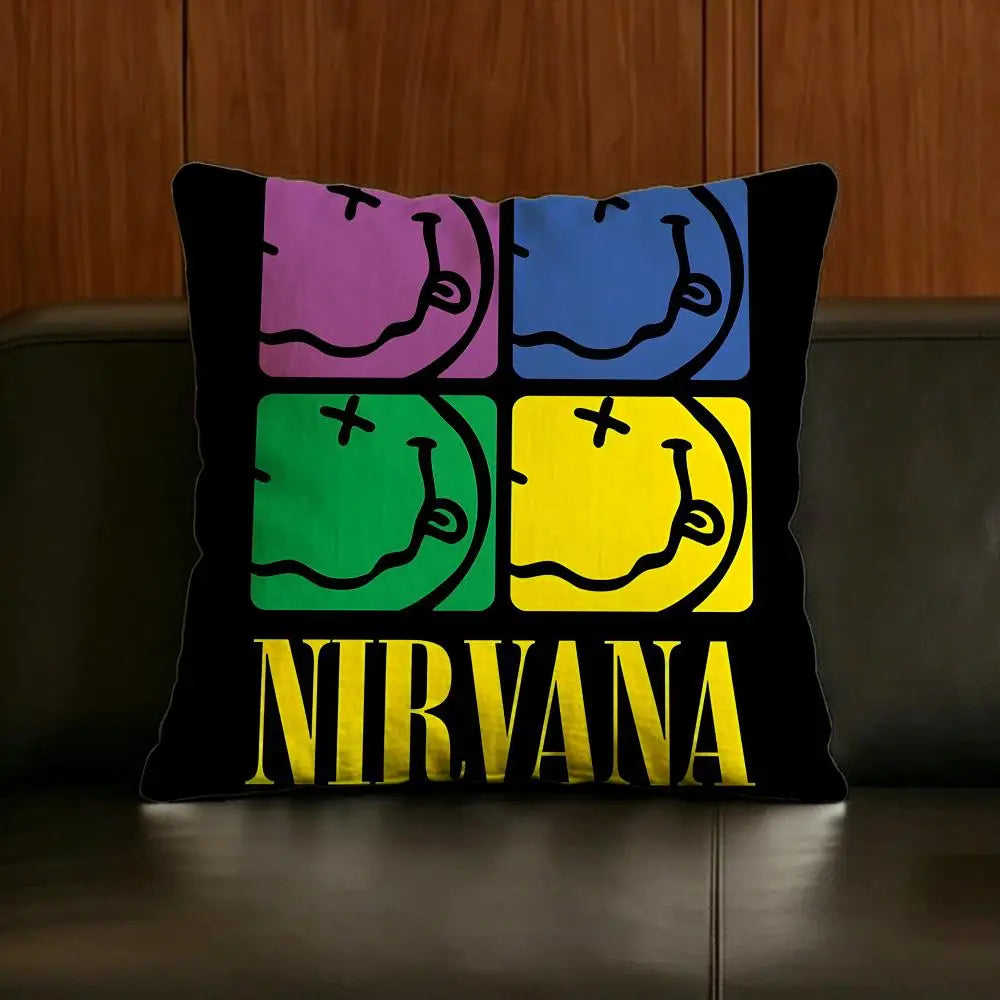 Nirvana Grunge Linen Cushion Cover | Sofa & Bedroom Decor Decorative Cushion Cover Axl White1 40X40cm