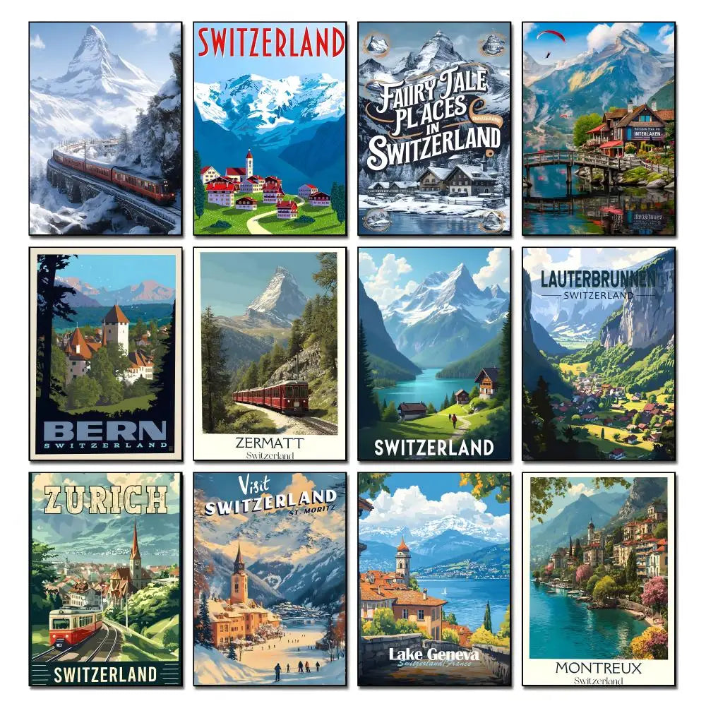 Switzerland Pattern Wall Poster – HD Art Print Home Décor Wall Art Poster Axl