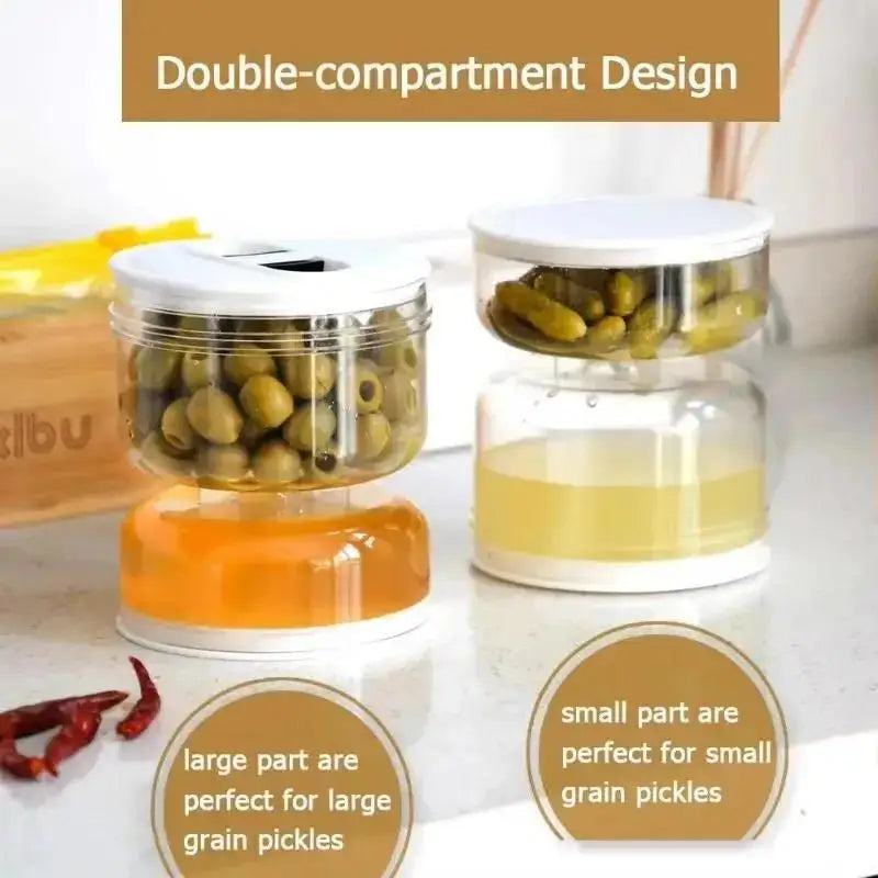Hourglass Kimchi Jar – Dry Wet Separation Pickle Container Fermentation Storage Jar Axl