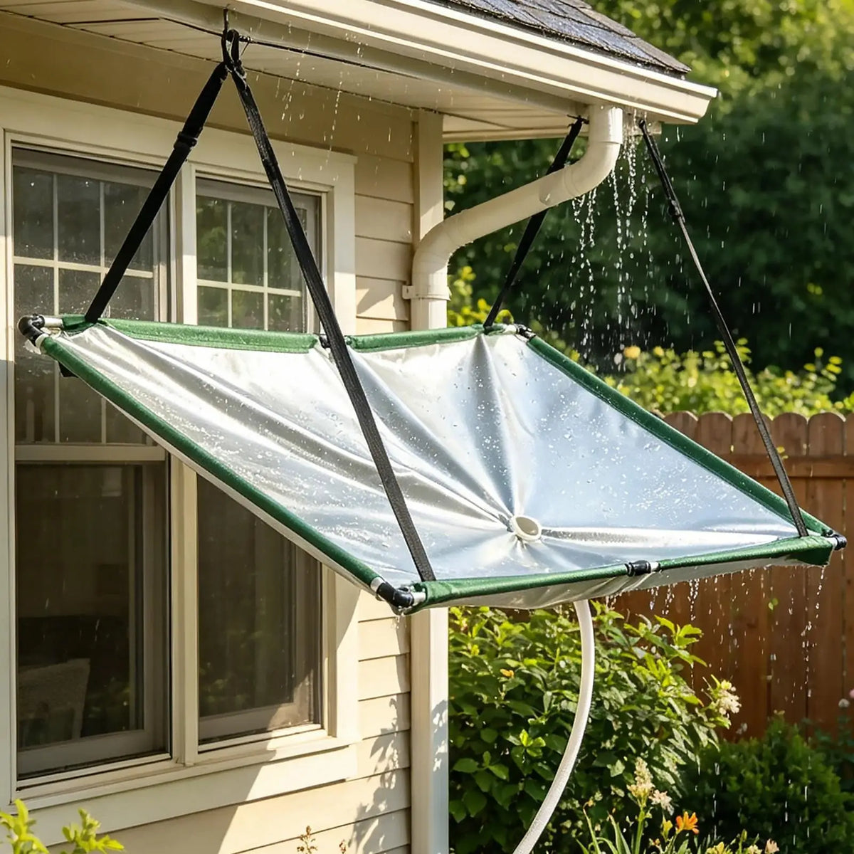 Rain Collector Downspout Catcher with Filter Cloth & 1m Hose Rain Water Collector Axl
