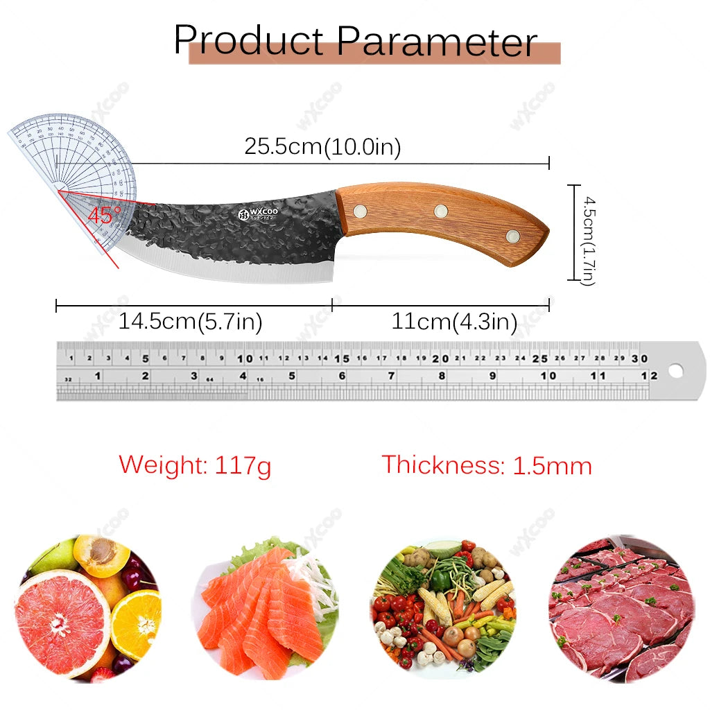 WXCOO Hand Forged Boning Knife – Stainless Steel Chef Knife Kitchen Boning Knife Axl