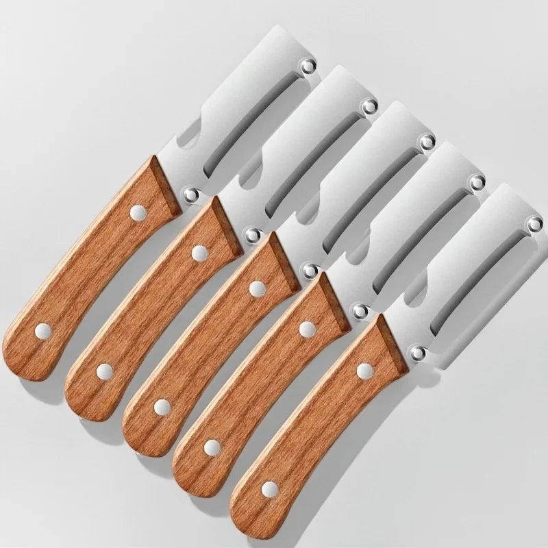 Stainless Steel Fruit & Vegetable Peeler – Oak Wood Handle Fruit Vegetable Peeler Axl 5pcs