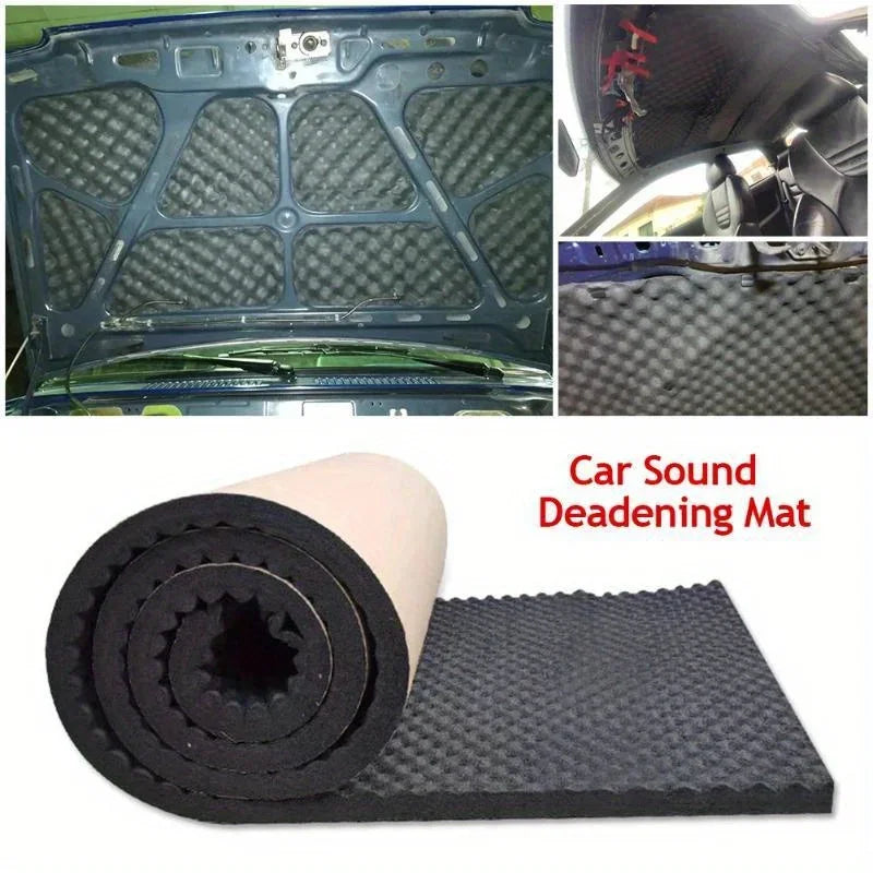 Car Hood Egg Crate Acoustic Foam Mat – 200×50×2cm Self-Adhesive Acoustic Insulation Mat Axl