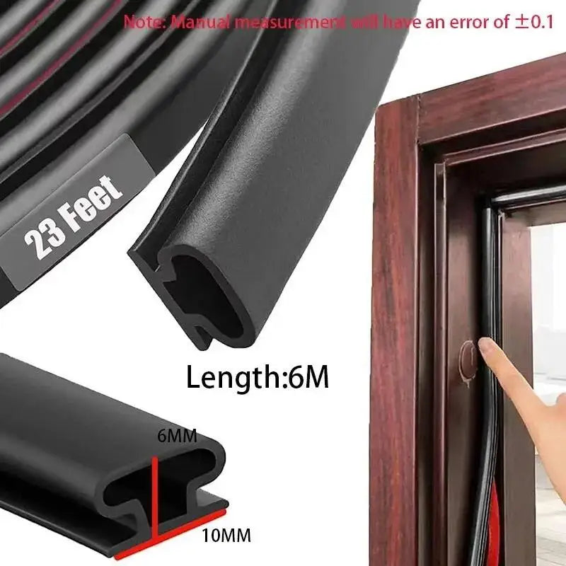 Self-Adhesive Door Window Weatherstrip Seal 10x6mm 6M Roll Door Weatherstrip Seal Axl