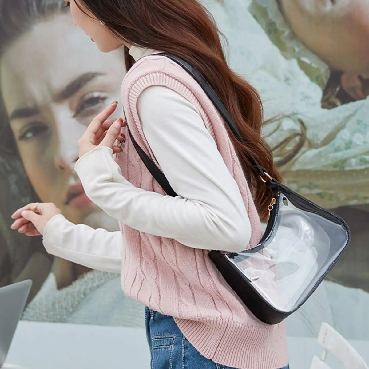 Clear PVC Jelly Shoulder Bag – Candy Color Transparent Purse Clear Shoulder Bag Axl