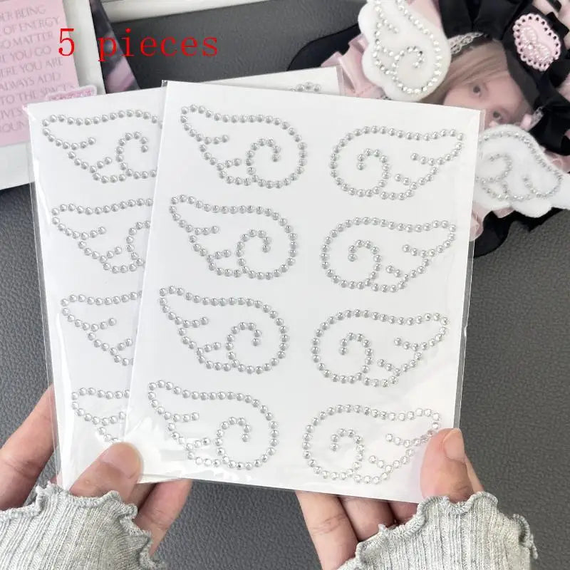 3D Angel Wings Rhinestone Crystal Stickers – Self-Adhesive DIY Craft Rhinestone Stickers Axl A1 5 pieces
