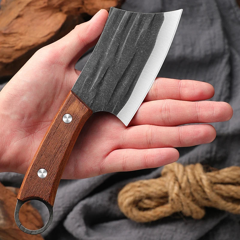 SHENJIU Hand Forged Meat Cleaver & Fish Fillet Knife – Wood Handle Kitchen Cleaver Knife Axl