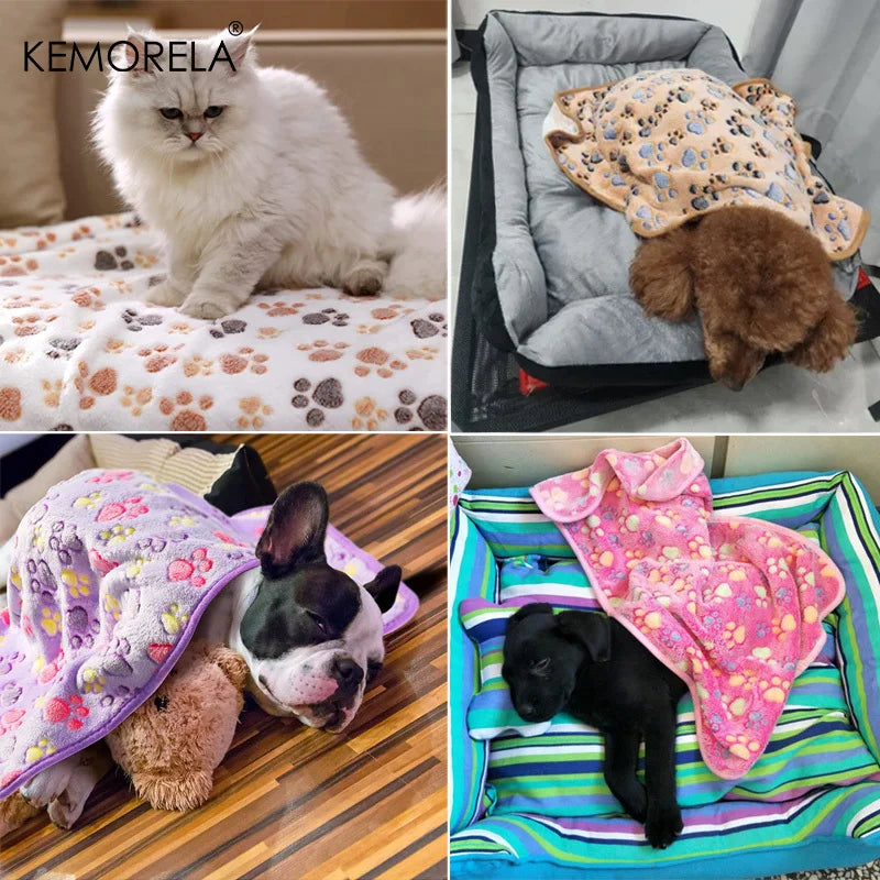 Soft Fluffy Pet Blanket – Paws & Elephant Pattern | Cats & Dogs Pet Blanket Mat Axl