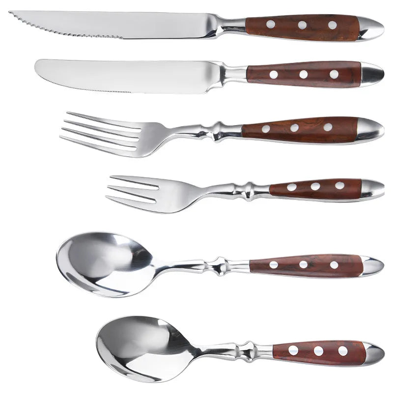 YRIDEFE 6-Piece Stainless Steel Cutlery Set – Knife Fork Spoon