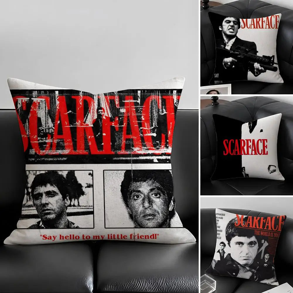 Scarface Linen Cushion Cover | Printed Pillowcase for Sofa & Bed Decorative Cushion Cover Axl