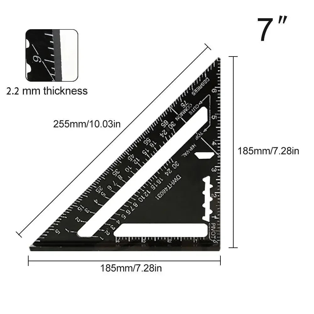 7-Inch Aluminum Speed Square Triangle Ruler – Metric & Imperial Speed Square Ruler Axl