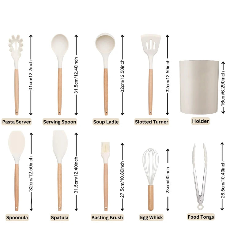 10-Piece Silicone Kitchen Utensil Set – Spatula, Ladle & More Kitchen Utensil Set Axl